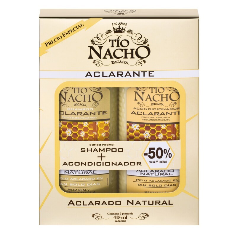 Shampoo Aclarante Tio Nacho + Acondicionador 415 ml Pack Shampoo Aclarante Tio Nacho + Acondicionador 415 ml Pack