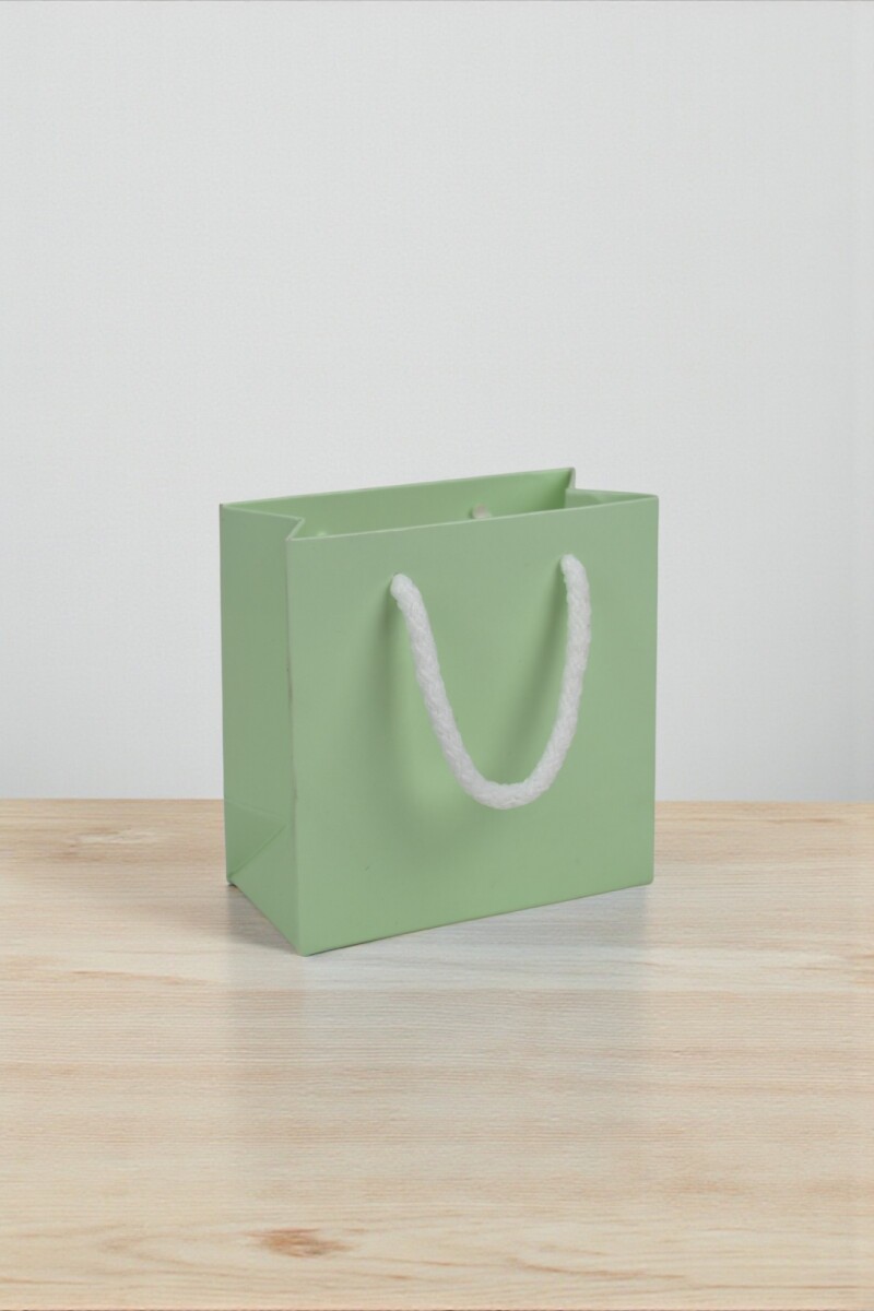 Bolsa cartulina 10x05x10 cm - PASTEL AQUA 
