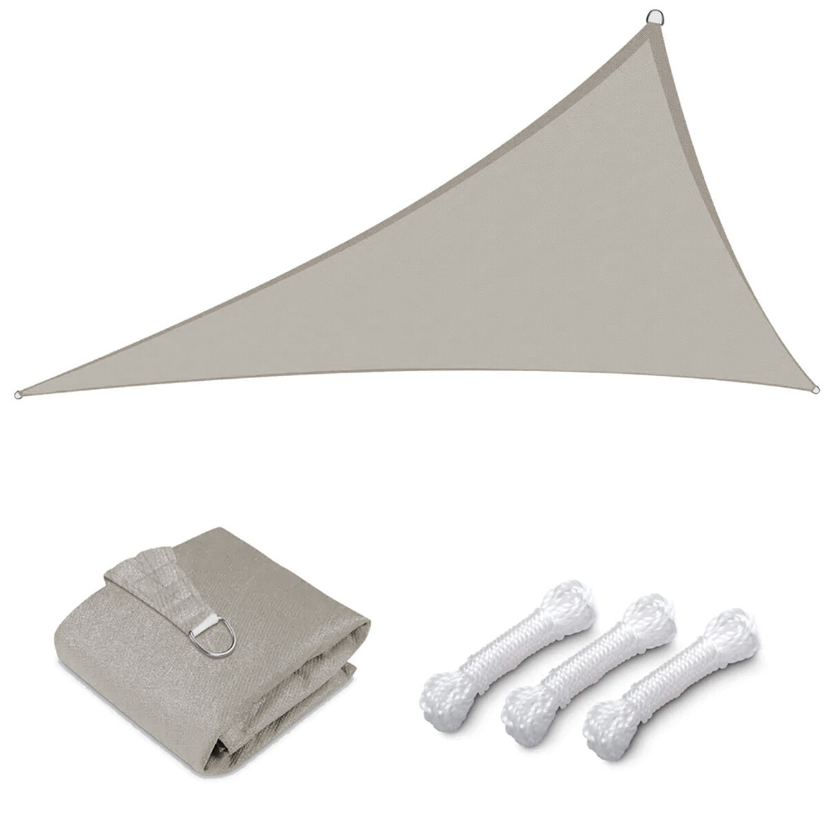 Lona vela triangular en malla sombra 3,6 mts - GRIS 