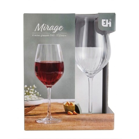 SET COPA VIDRIO /VINO 4PZAS Unica