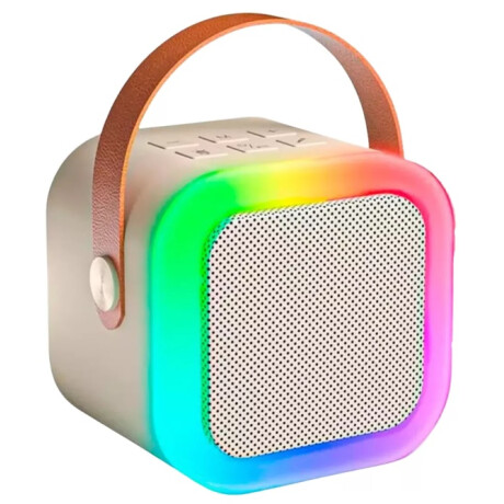Parlante A Batería Bluetooth Con Luces Led De Colores Beige