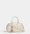 Cartera Bowling Con Charm Blanco Crudo