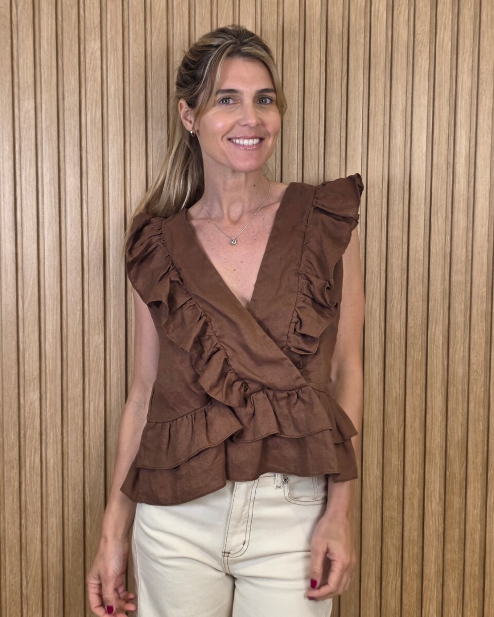 Musculosa Nani - Puro Lino Chocolate 