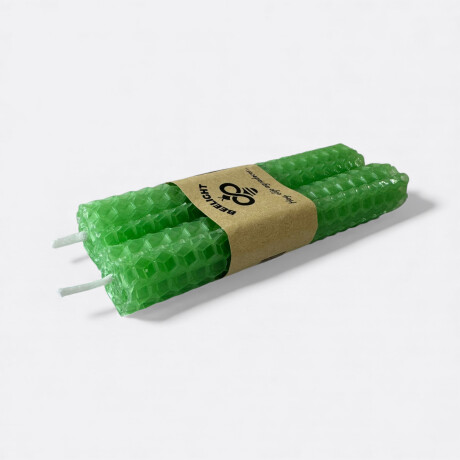 Vela De Miel Fina X2 De Colores Verde Claro