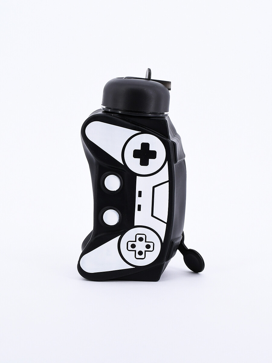 BOTELLA DE SILICONA PLEGABLE GAME - NEGRO 