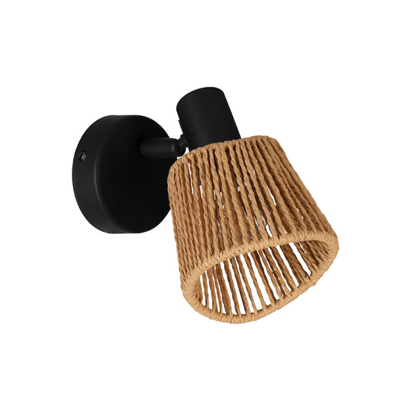 Aplique acero negro E14 c/pantalla de papel EG6160