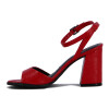 Ramarim Sandalia Con Pulsera Taco Cuadrado Forrado Rojo