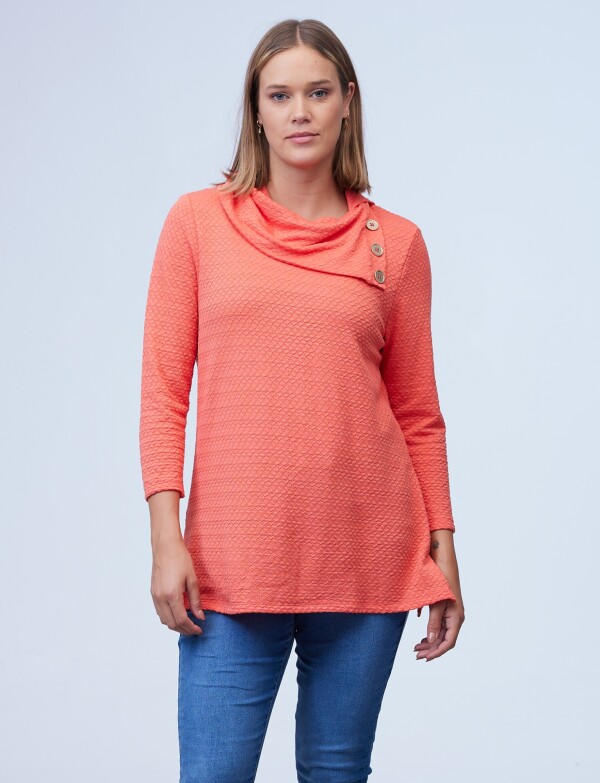 Blusa Cuello Volcado CORAL