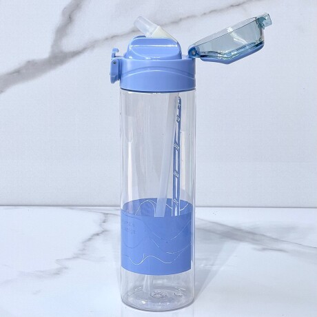 Botella Plástica Clip Con Sorbito Azul 700ML Botella Plástica Clip Con Sorbito Azul 700ML
