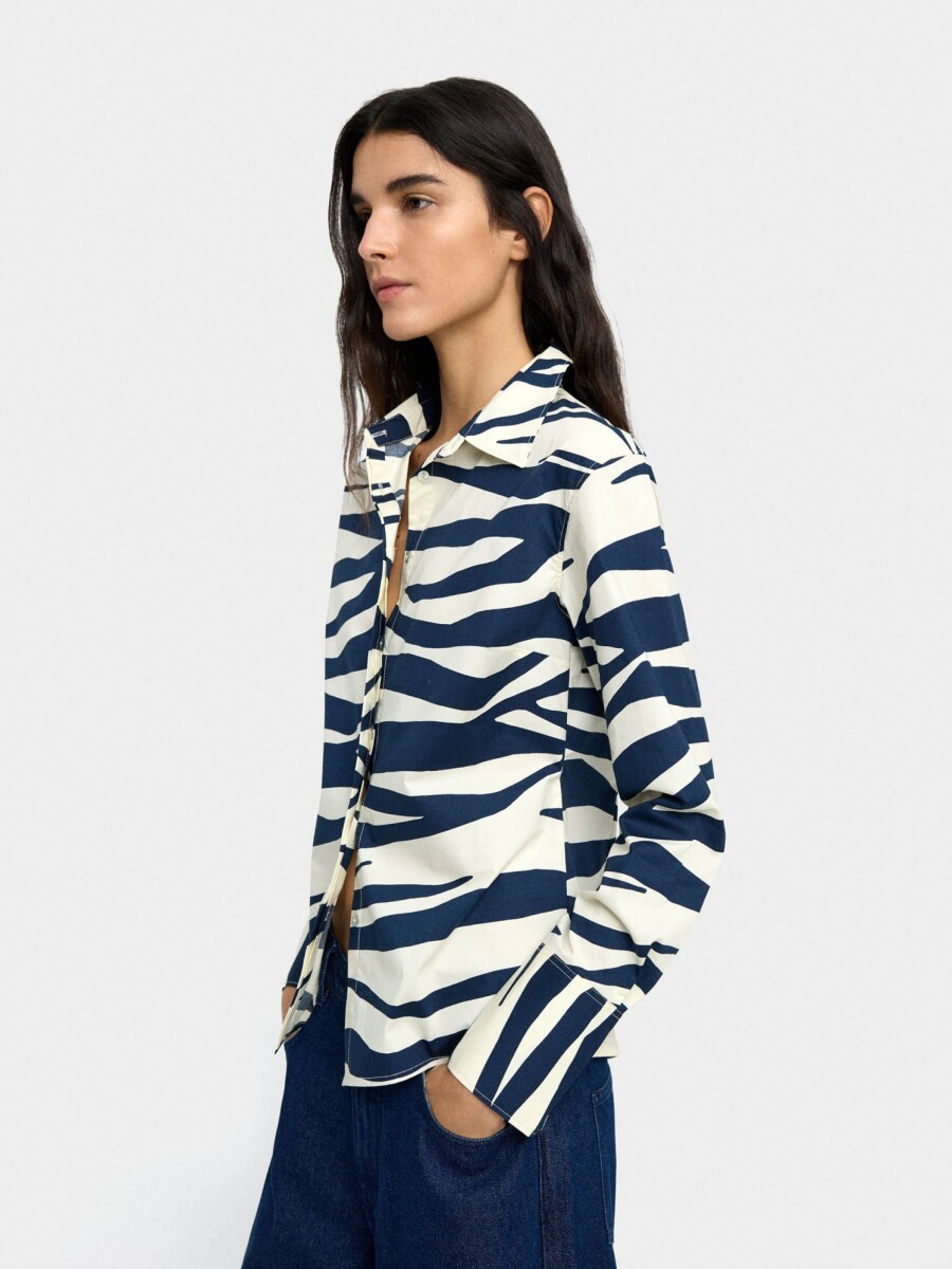 Camisa Estampada De Algodón multicolor