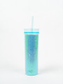 Vaso Con Tapa + Sorbito Gaiman Azul