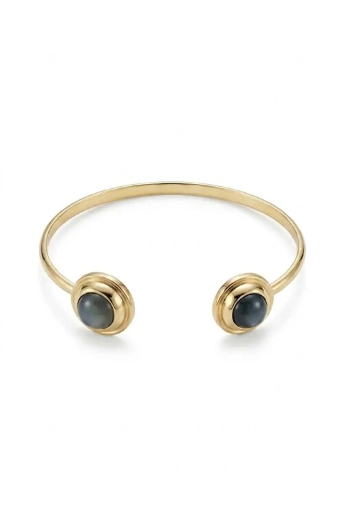 Pulsera rigida detalle dorado