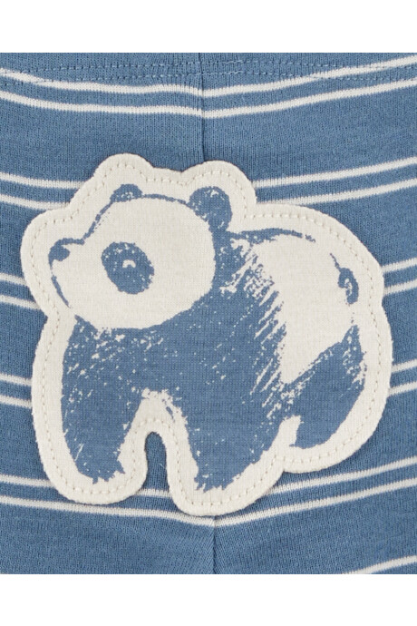 Set tres piezas de algodón, pantalón y dos bodies, diseño panda Sin color