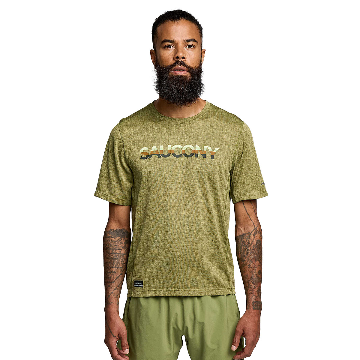 Remera Saucony de Hombre - STOPWATCH - SAM800280GDHA - GLADE HEATHER GRAPHIC 