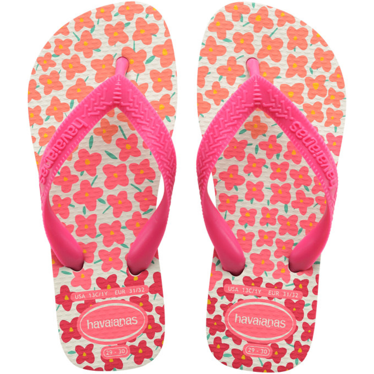 Sandalia de Niños Havaianas Hav.Kids Flores - Blanco - Rosado - Fucsia 