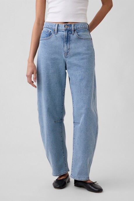 Jean Barrel Mujer Light Wash