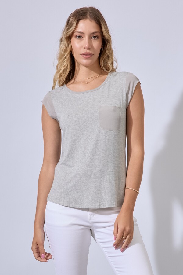 Remera Combinada GRIS