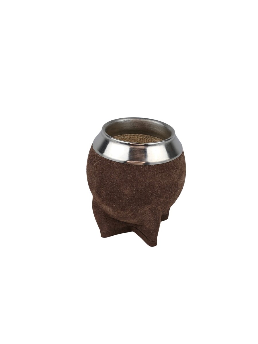 Mate de calabaza forrado en cuero modelo torpedo - Chocolate 