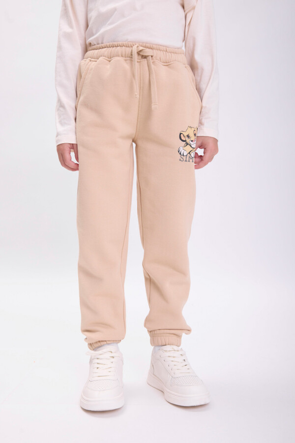 Pantalón deportivo jogger estampa Beige
