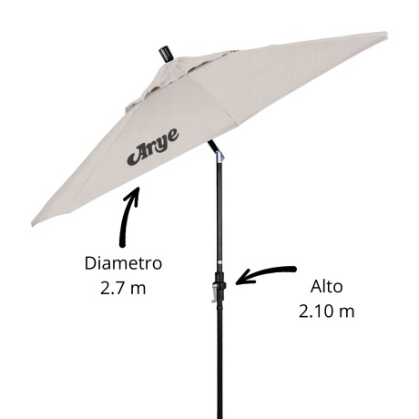 Sombrilla de jardín Arye 2.7m con Base y Manivela Beige