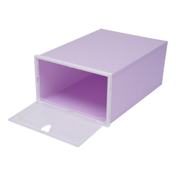 Caja Zapatos Zapatera Transparente Organizador Apilable Color Variante Violeta