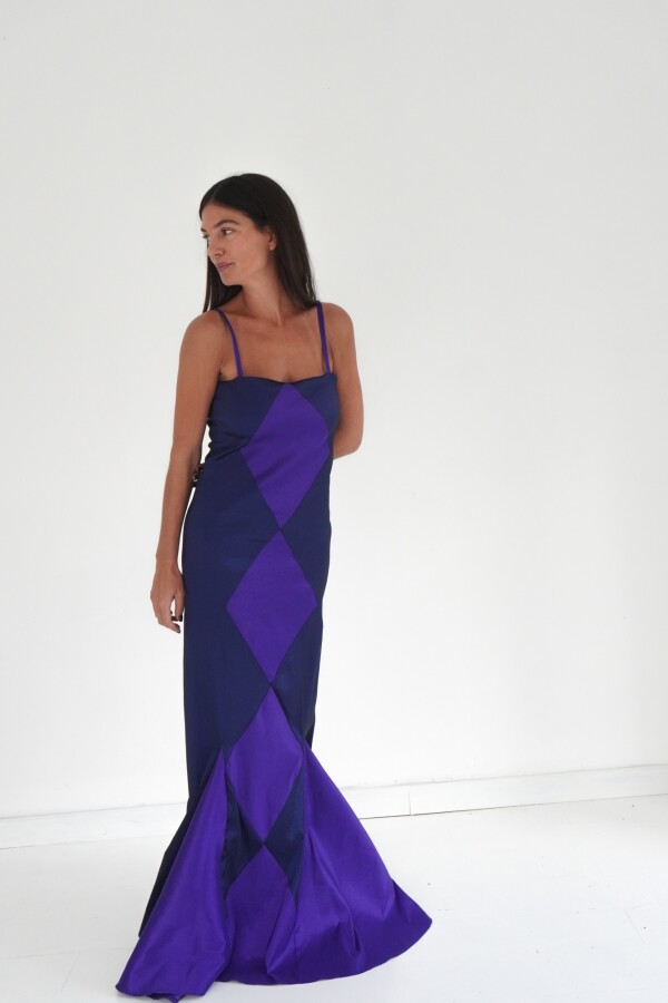 Mermaid Rombo Dress Azul / Violeta