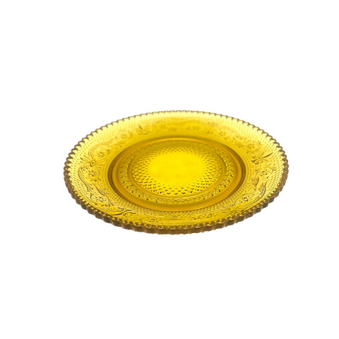 Plato de vidrio color ámbar 15 cm Plato De Vidrio Color ámbar 15 Cm