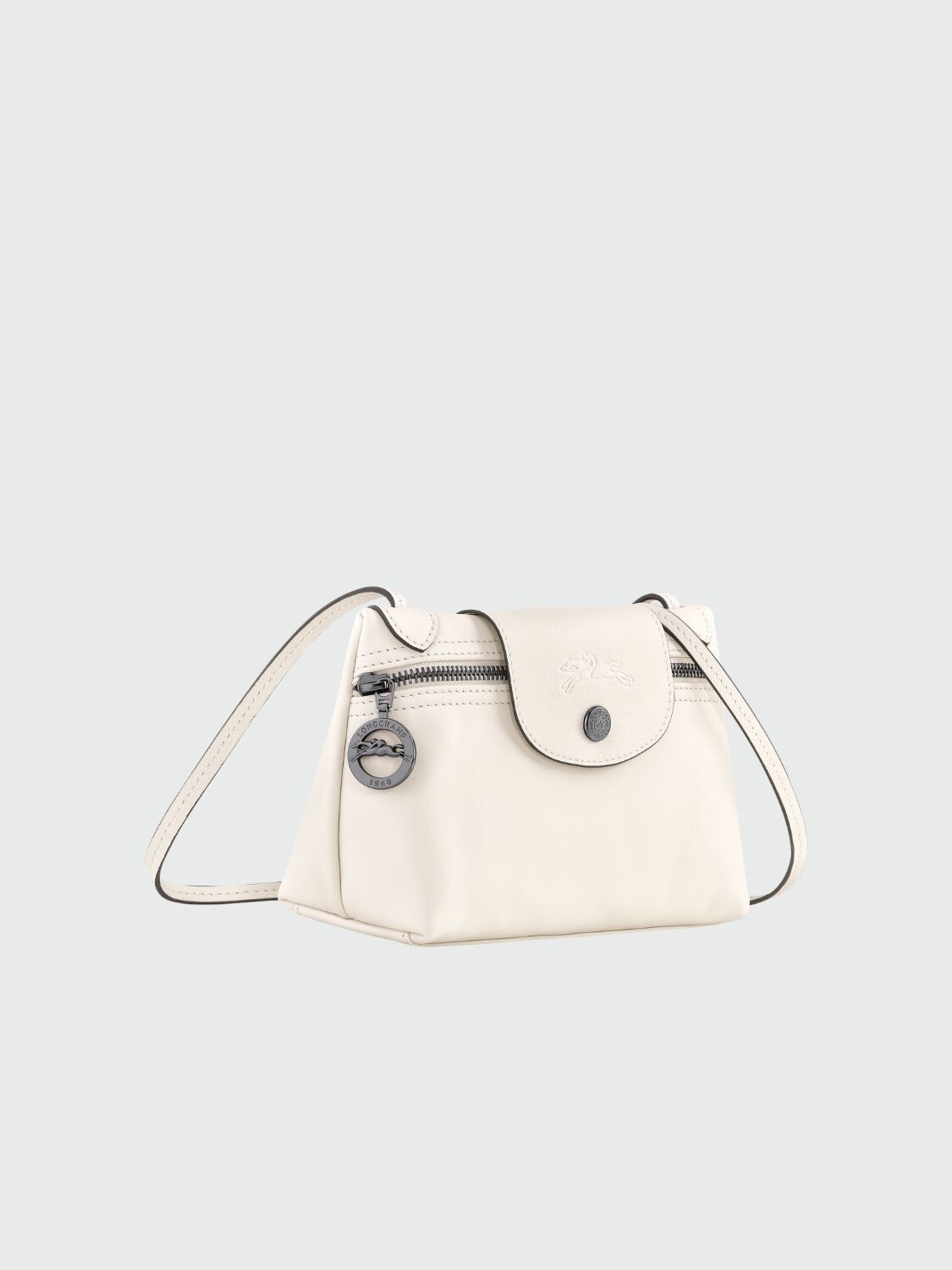 Longchamp -Mini bolso cruzado de cuero, Le pliage Xtra Marfil