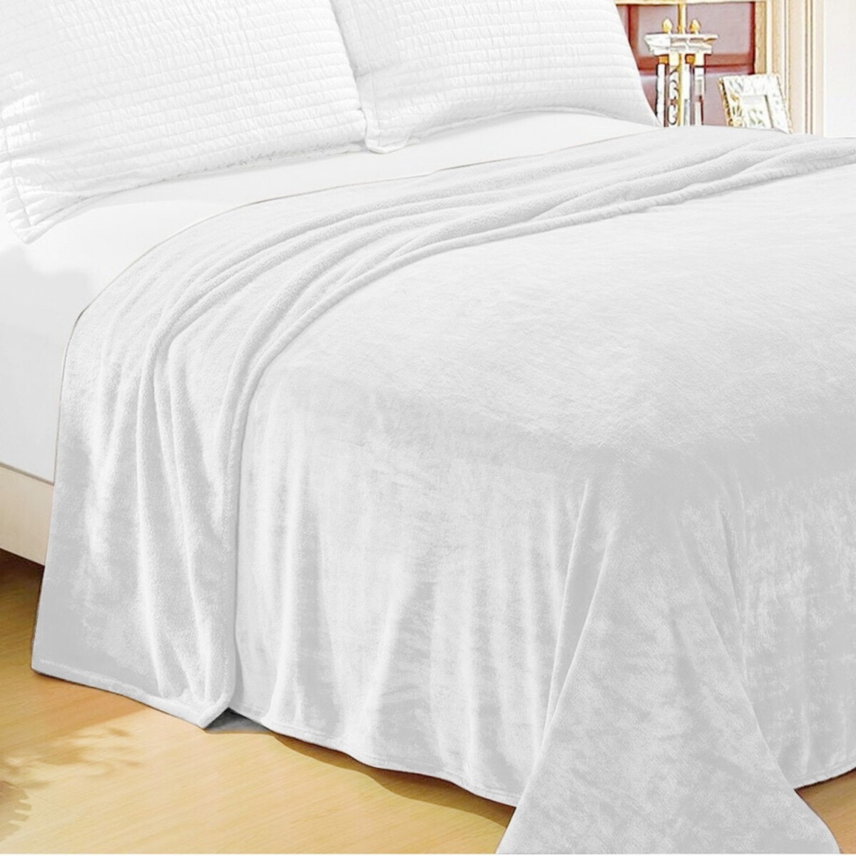 Frazada Home Class de Flannel King - Blanco 