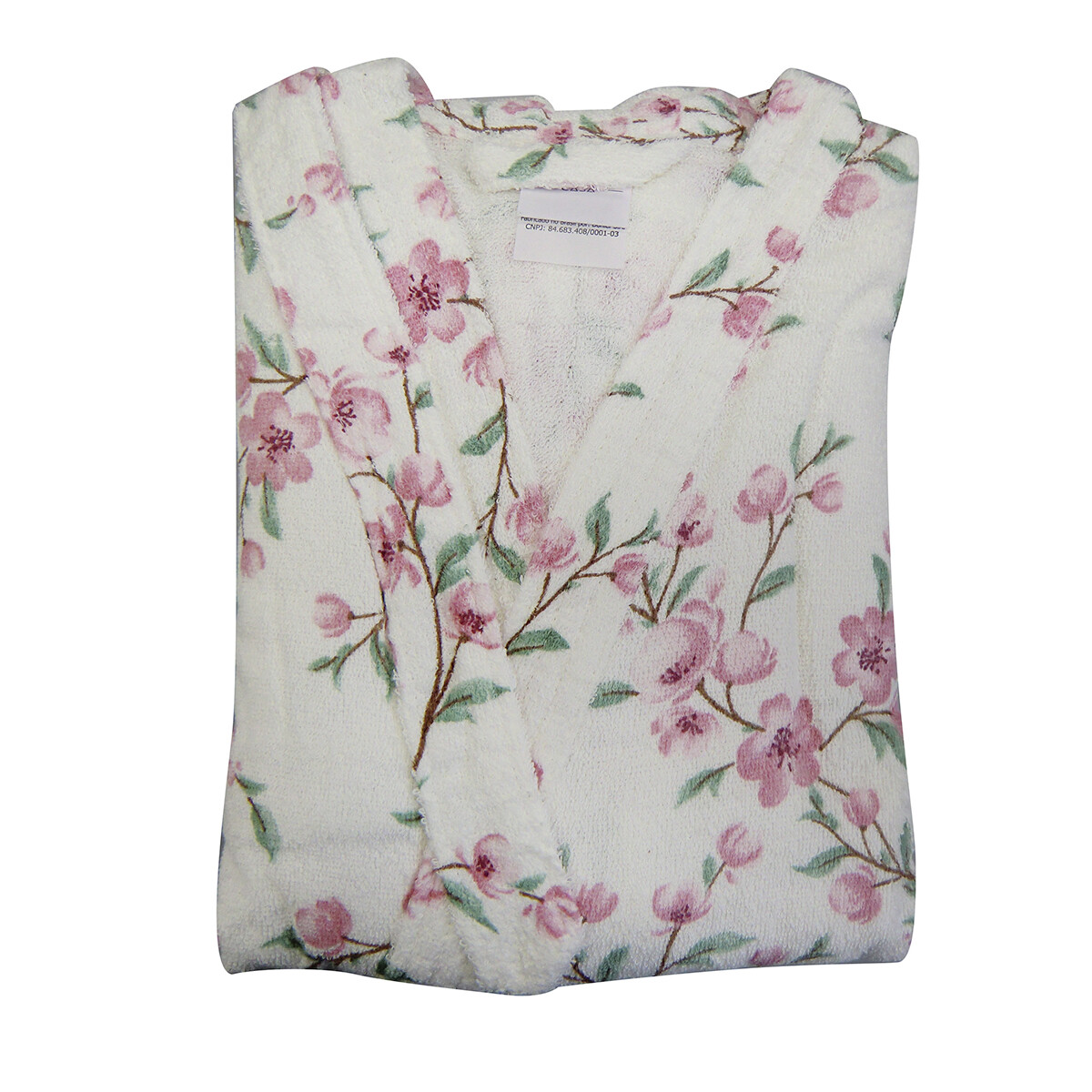 Bata Baño Felpa Estampada Algodón Talle P al G - FLOWERS PER 06 