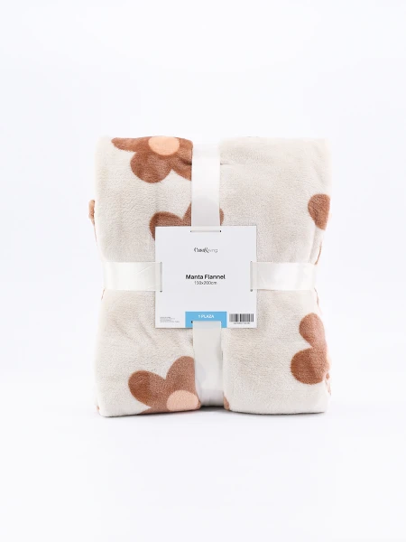 MANTA BOUCLE FLORES OFF WHITE