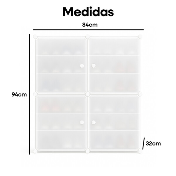 Zapatera Organizador Ropero Estanteria Con Puertas Zapatos Imback PLC001 Blanco Zapatera Organizador Ropero Estanteria Con Puertas Zapatos Imback PLC001 Blanco