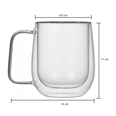 Taza de Café en Vidrio con Aislamiento de Doble Pared 350Ml Transparente