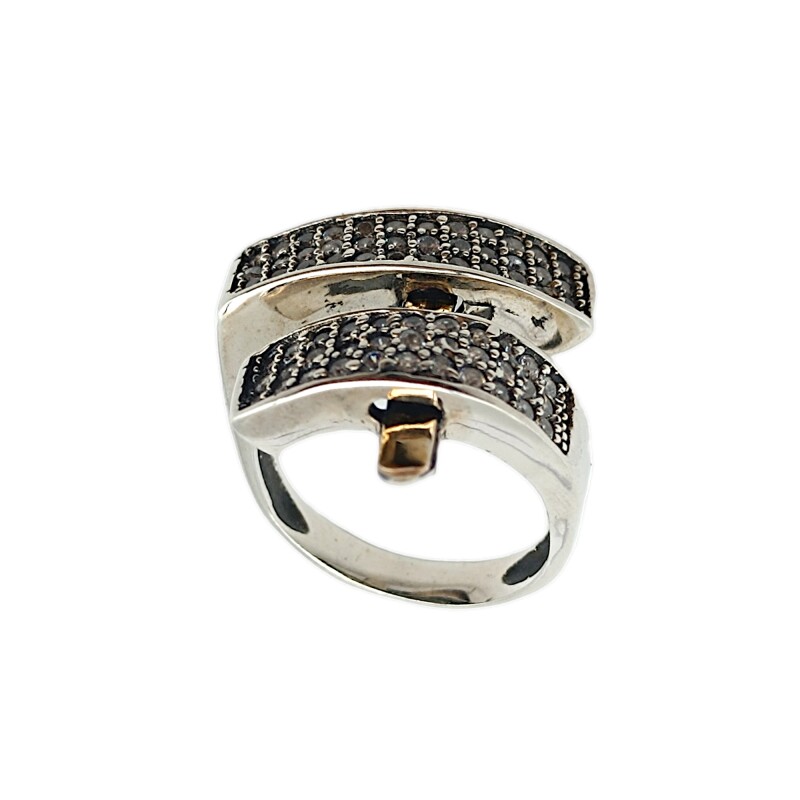 Anillo Varios -Plata y Oro-Piedra Zirconia-AN5385 conpiedra