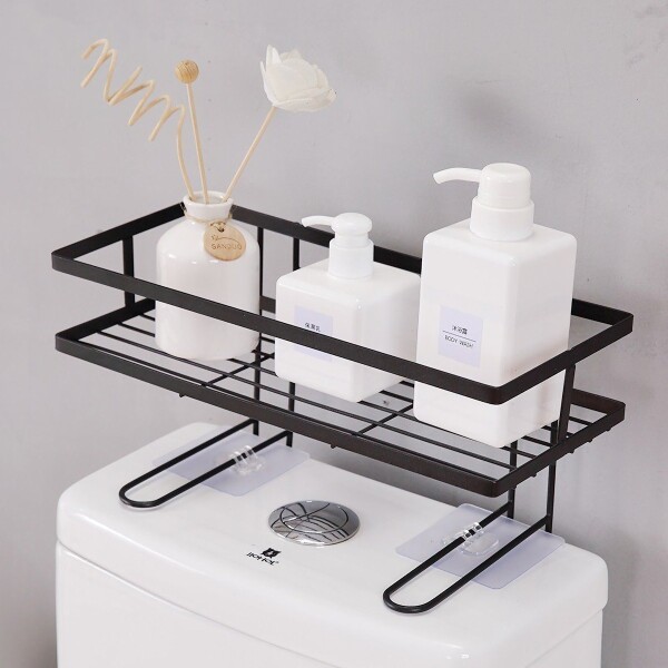 Estante organizador de pared para baño Negro