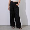 Pantalon Lino Cargo NEGRO