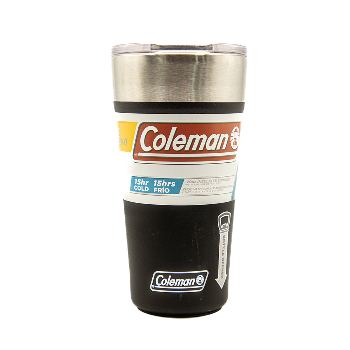 COLEMAN VASO CON TAPA Y ABRIDOR - NEGRO 