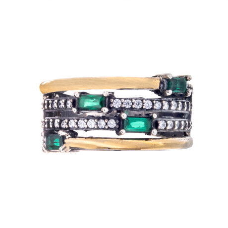 Anillo de plata 925 y double con circonias Anillo de plata 925 y double con circonias