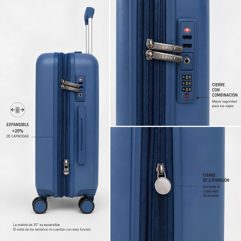 Set x3 Valijas Zenit Milan Azul