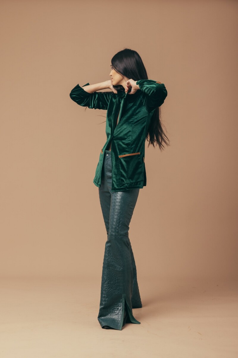 Formal Leather Pants - Crocco Verde 