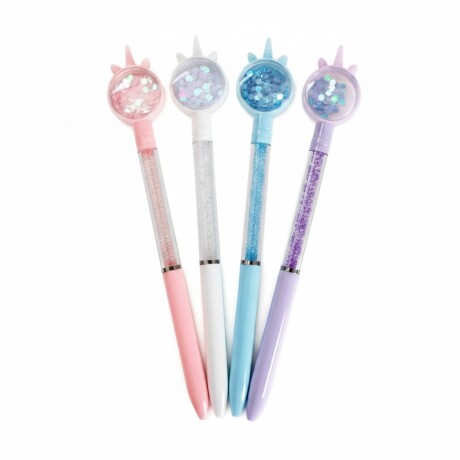 Boligrafo con Cristales Unicornios Celeste