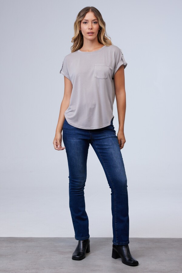 Remera Modal Bolsillo GRIS