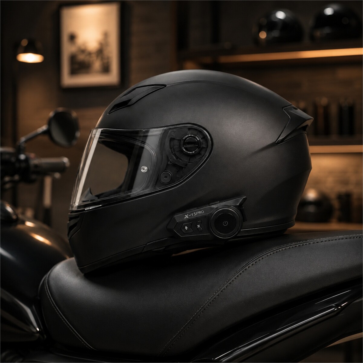 Intercomunicador Bluetooth X15 Pro para Casco de Moto - Negro 