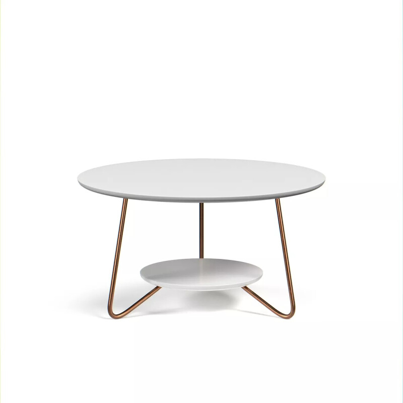 Set Mesa Ratona + Mesa Auxiliar Living Nordico Blanco