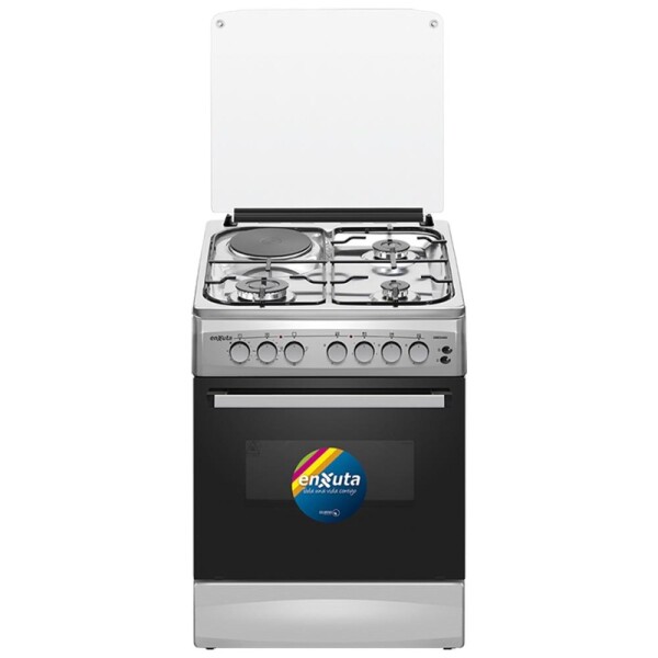 COCINA COMBINADA 3 HORNALLAS Y 1 DISCO ELÉCTRICO INOXIDABLE 60X60 CM Cocina Combinada 3 Hornallas Y 1 Disco Eléctrico Inoxidable 60x60 Cm