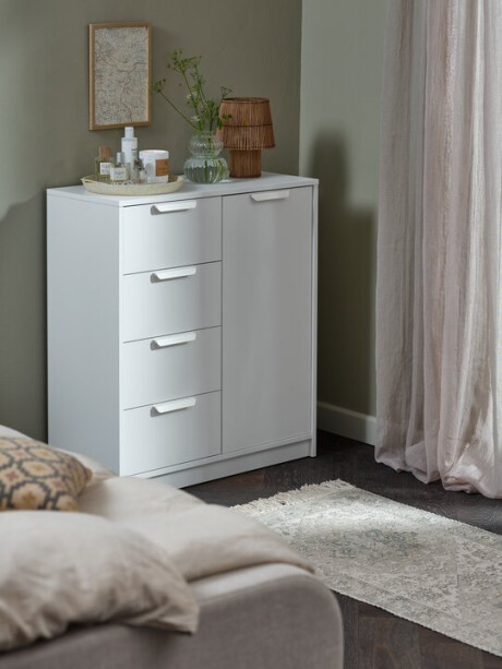 Cómoda JENSLEV 4 cajones 1 puerta blanco Cómoda JENSLEV 4 cajones 1 puerta blanco