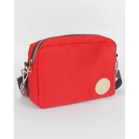 Bandolera Canva Moscú roja con diseño urbano y múltiples bolsillos Rojo
