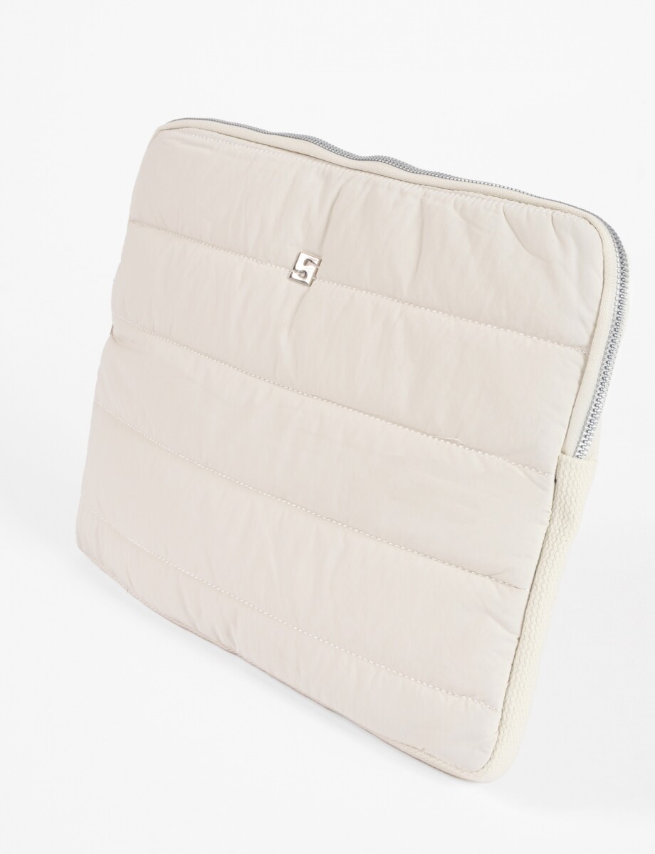 Estuche porta laptop pespunte - crudo 