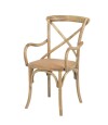 Silla de Abedul cruceta con apoyabrazos Marron Claro
