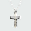Cruz grande de plata 925 y trenza de oro 18k (incluye cadena) Cruz grande de plata 925 y trenza de oro 18k (incluye cadena)